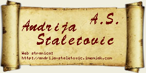 Andrija Staletović vizit kartica